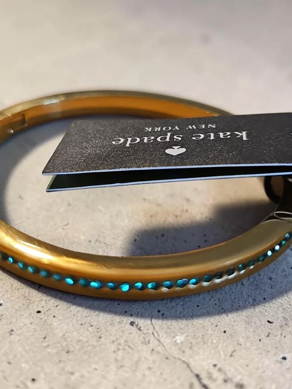 KATE SPADE Nwt  Bangle Bracelet with Green Stone Accents